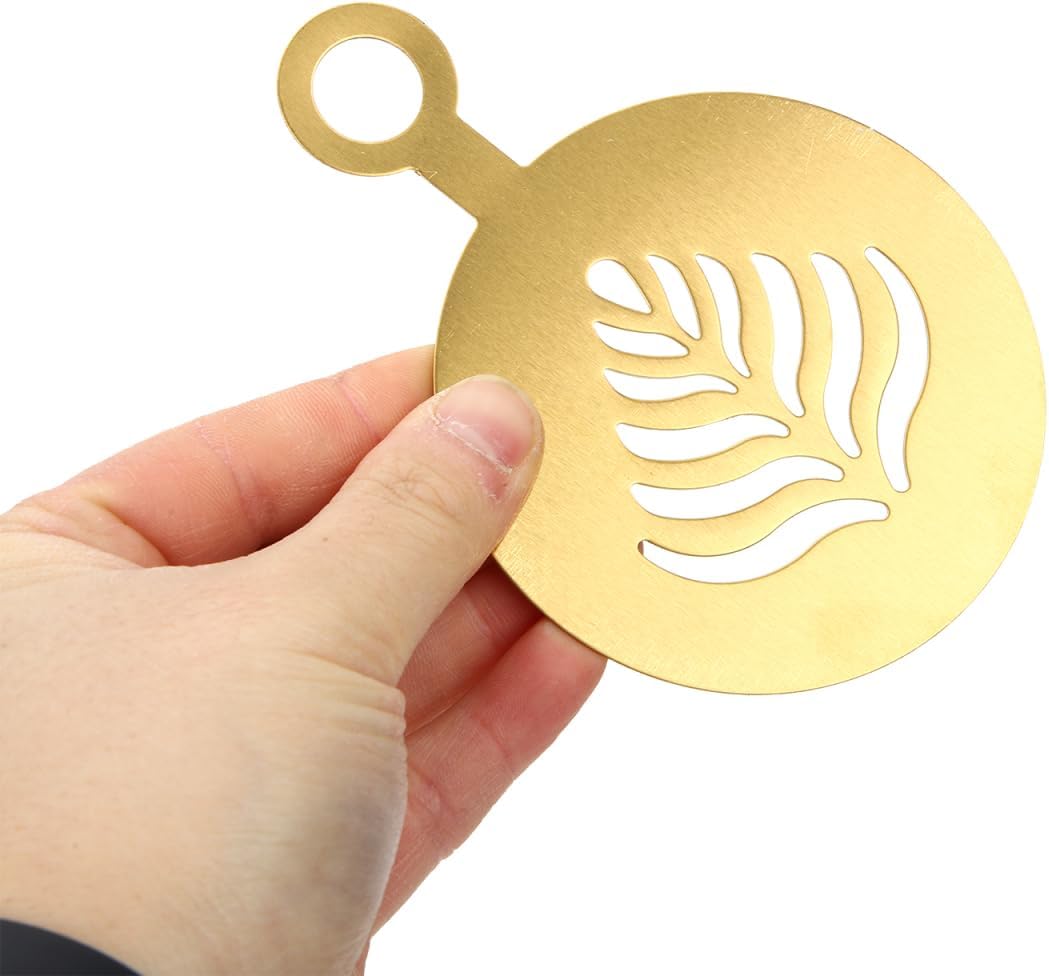 4Pcs Stainless Steel Coffee Stencils for Latte Art Easy to Clean Cappuccino Templates Milk Spray Tools for Home Decorating