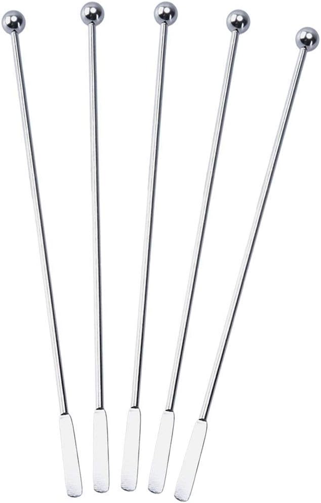 10 pcs Stainless Steel Coffee Beverage Stir Sticks Cocktail Stirrers Drink Swizzle Stick 7.4" Swizzle Stick Picks Tools