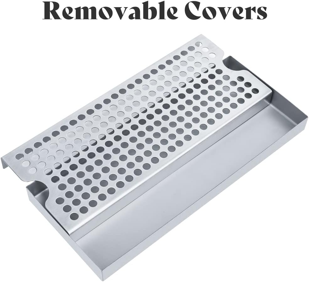 TMCRAFT Beer Drip Trays, Stainless Steel Kegerator Drip Tray with Non-Slip Rubber Pad, Highly Polished Surface Drip Tray for Restaurants, Kitchens, and Bars