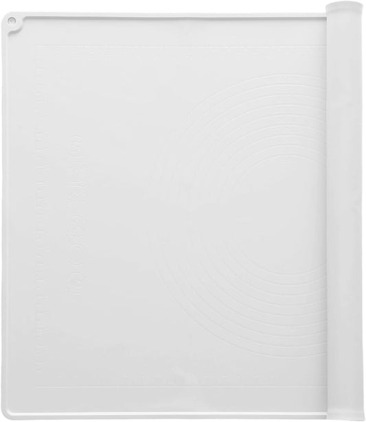 uxcell Silicone Pastry Mat, 27.5" x 19.7" Silicone Baking Mat with Measurements, Non-Stick Dough Rolling Mat for Making Pastry Cookies Bread Pizza White
