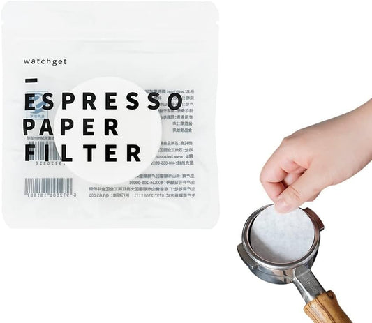 watchget 53mm Espresso Paper Filters - 1000 Pcs Unbleached Coffee Filter Papers for Espresso Machine, Puck Screen, Compatible with 54mm Portafilter Baskets