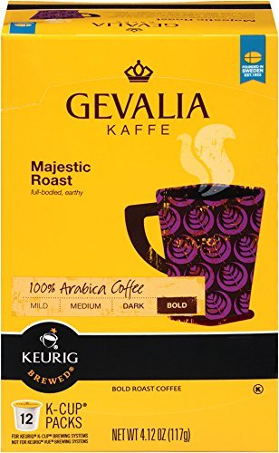Gevalia Majestic Roast K Cup Pods, 4.12 Ounce, 12 Count (Pack of 3), Yellow and Black