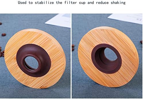 Transparent Glass Coffee Dripper Coffee Filter Holder Coffee Filter Cone with Wooden Pad Coffee Funnel