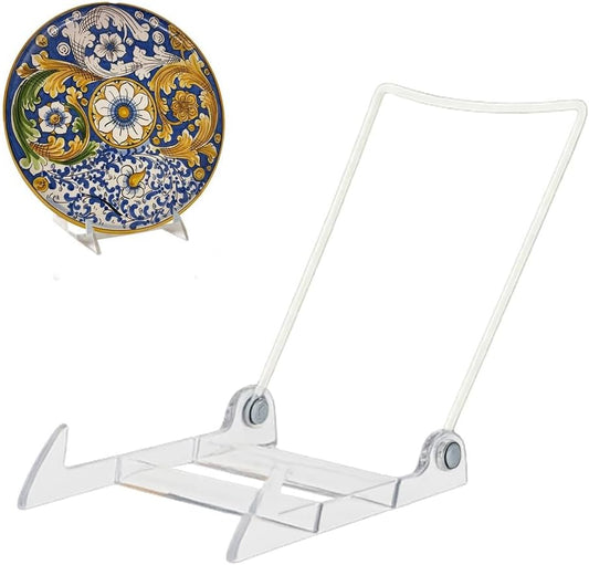 KINGDOM SOLUTIONS MADE IN USA 12-Pack Adjustable Acrylic Easels - Plate Stand - Sturdy Book Stand for Art, Pictures, Plates, Frames - Unique on the Market