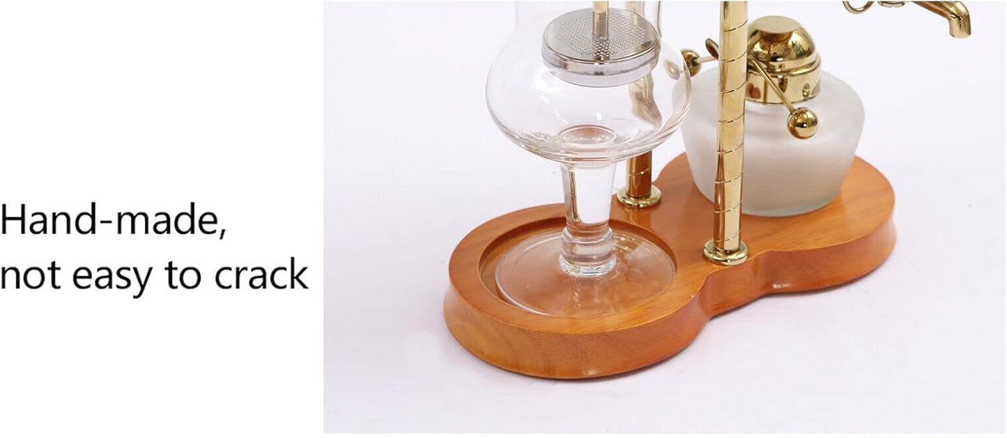 LYNICESHOP Belgian Coffee Pot, Gold Belgium Royal Family Balance Syphon Coffee Tea Pot Maker Coffee Machine Set Belgium Luxury Royal Family Balance Syphon Siphon Coffee Maker