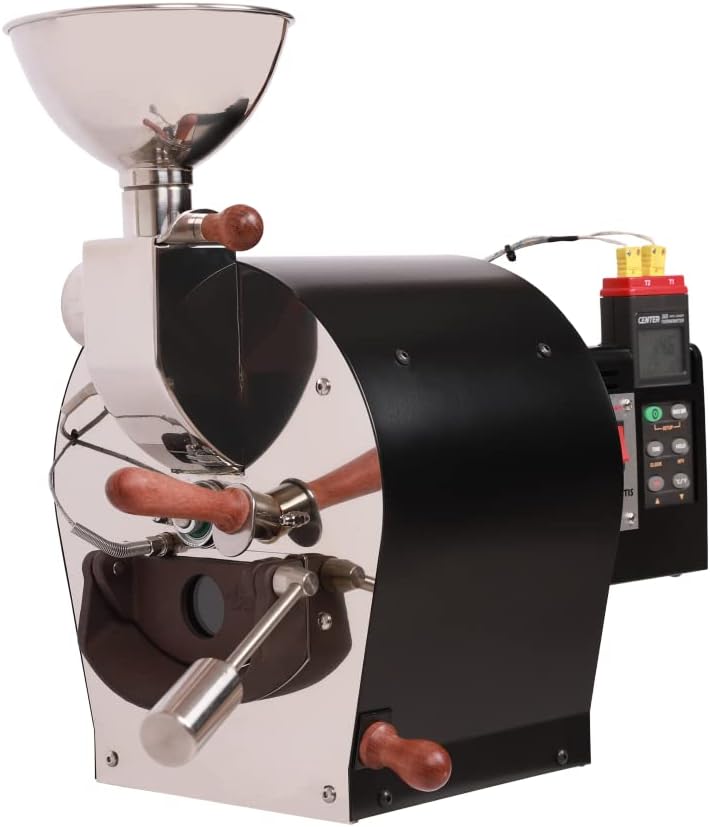 Kaldi Fortis Coffee Roaster with Accessories, 600g Batch, Gas burner is required. (Semi-Convective Type, Dual Data Logger Thermometer)