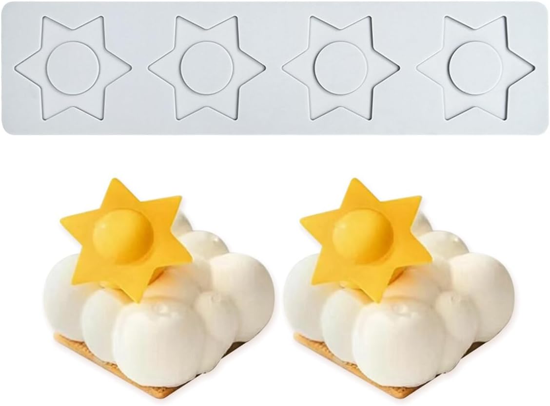 TUKE Star Lace Mat Silicone Mold For Chocolate Epoxy Resin Cake Topper Sugar Craft Baking Cake Lace Decoration Tool DIY Wedding (G_ Star)