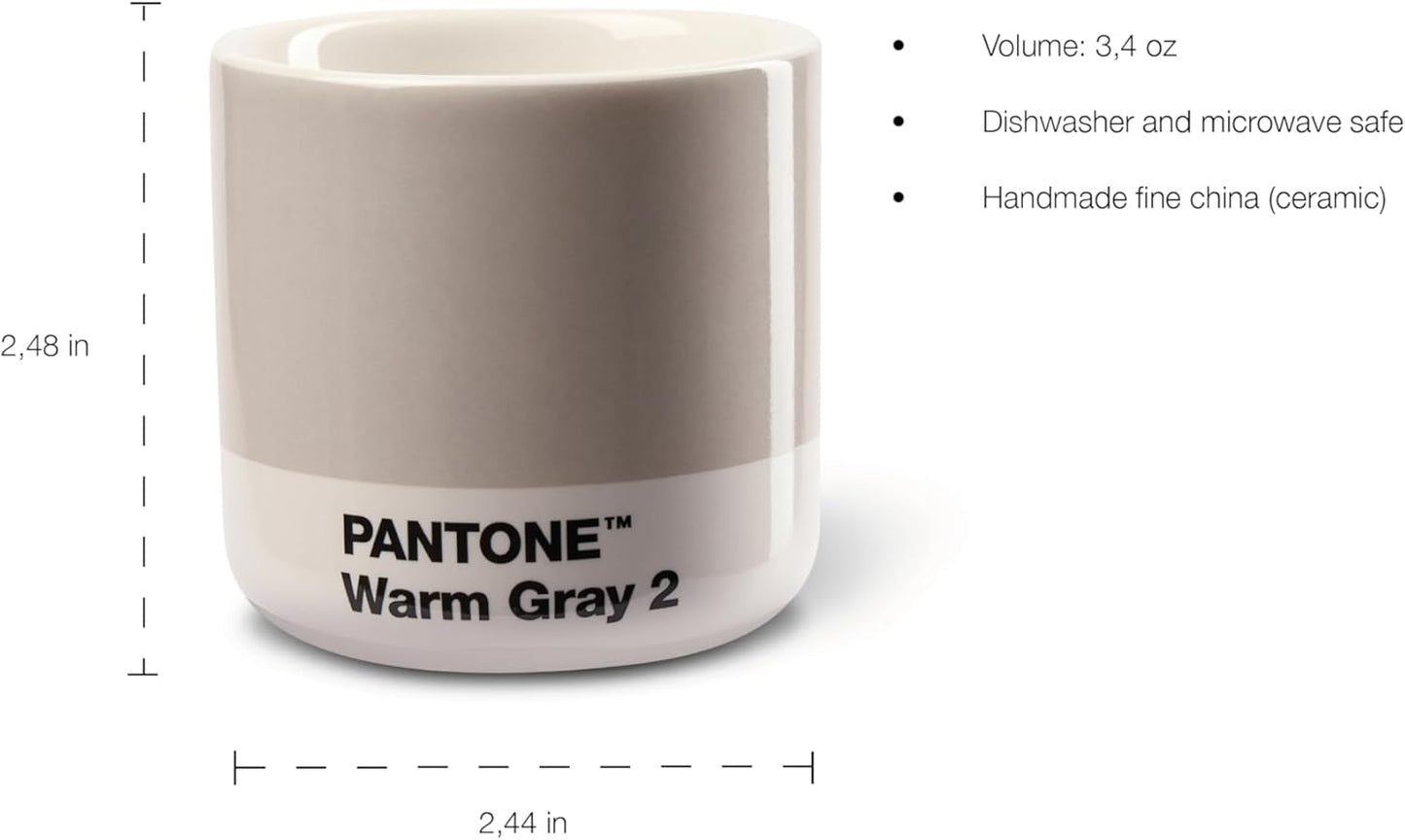 Copenhagen Design Pantone Macchiato Cup - Coffee, Latte, Macchiato Mug - 3.34oz/100ml, Warm Grey 2