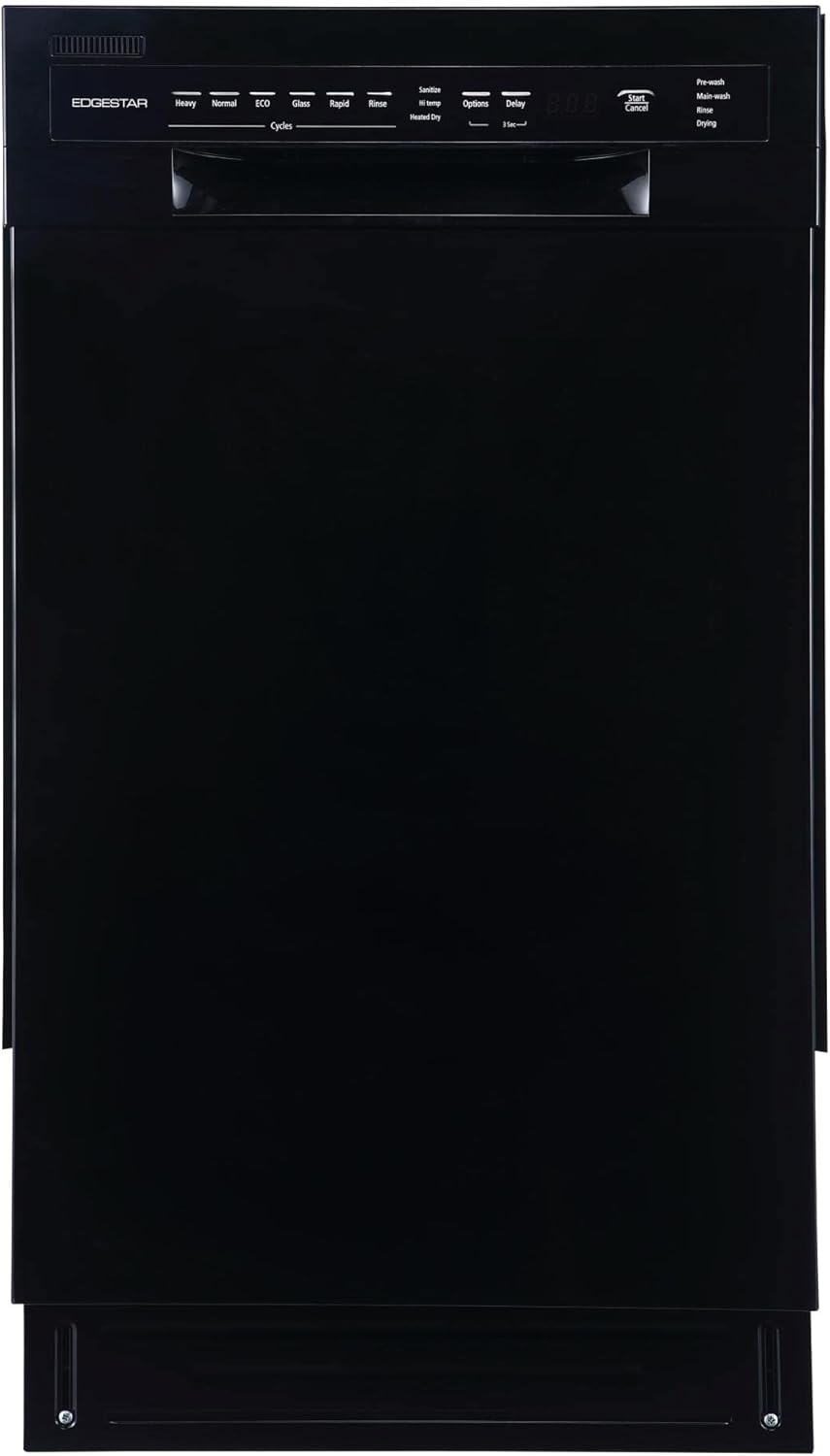 EdgeStar BIDW1802BL 18 Inch Wide 8 Place Setting Built-In Dishwasher