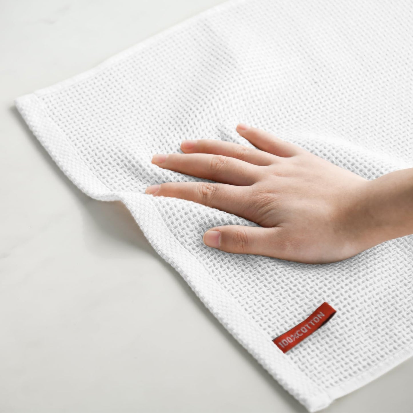 Artoid Mode 100% Cotton White Dark Grey Waffle Weave Kitchen Dish Cloths, 13x28 Inch Ultra Soft Absorbent Quick Drying Kitchen Dish Towels Set of 4, Multicolor