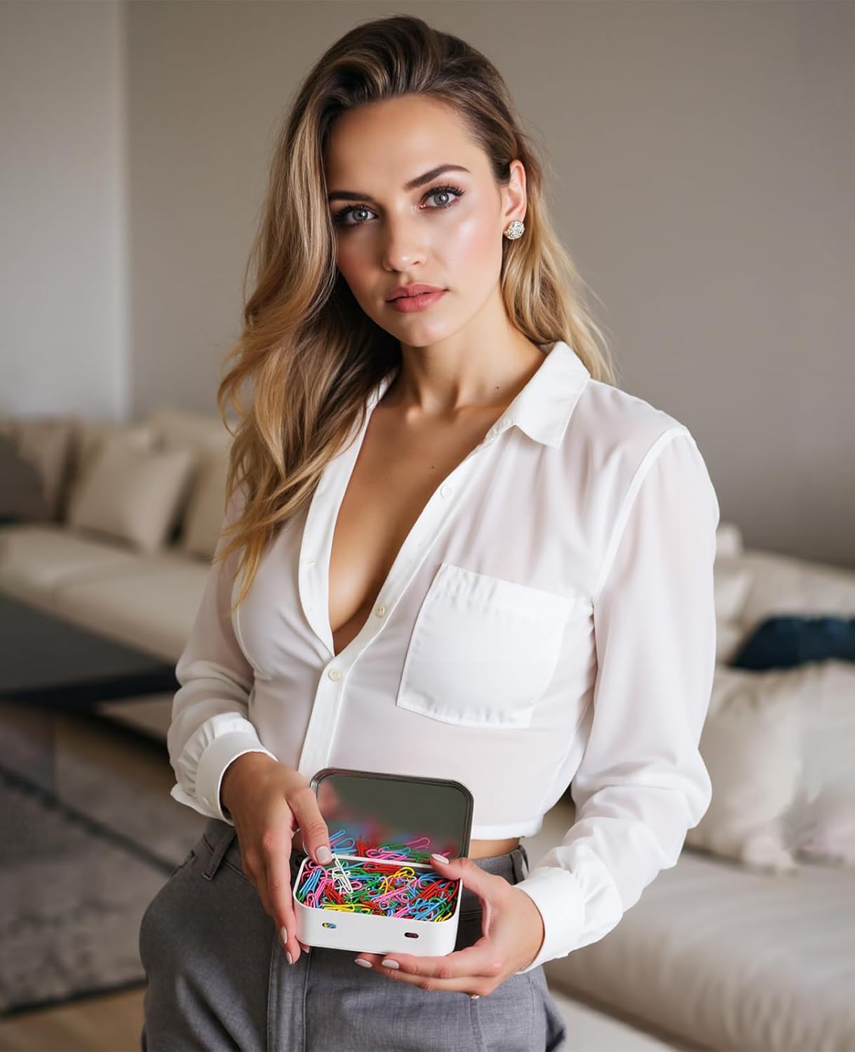 Small Metal Box With Lid-Cookie Tins Metal Tins With Lids Lens Wipes Storage Container Mini Portable Box,Empty Hinged Tin,For Organize Mint Candy Jar,Sewing (White, 6 Pcs 3.7" x 2.4" x 0.8")