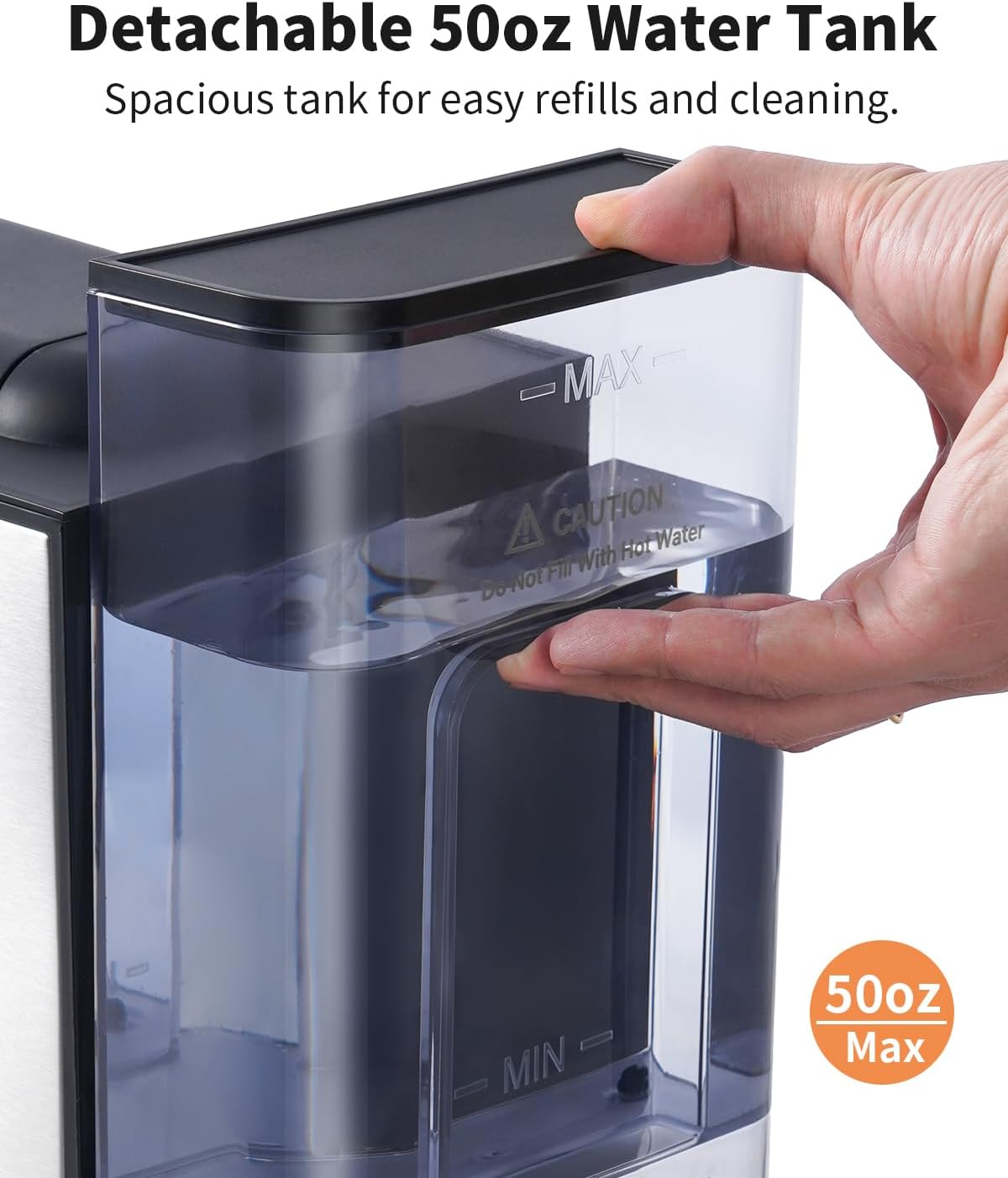 Hot & Iced Coffee Maker with Bold Setting, Single Serve Coffee Maker for K Cup and Grounds, 6-14 Oz Brew Sizes, 50 Oz Removable Water Tank, One Cup Coffee Machine with Reusable Filter, Black