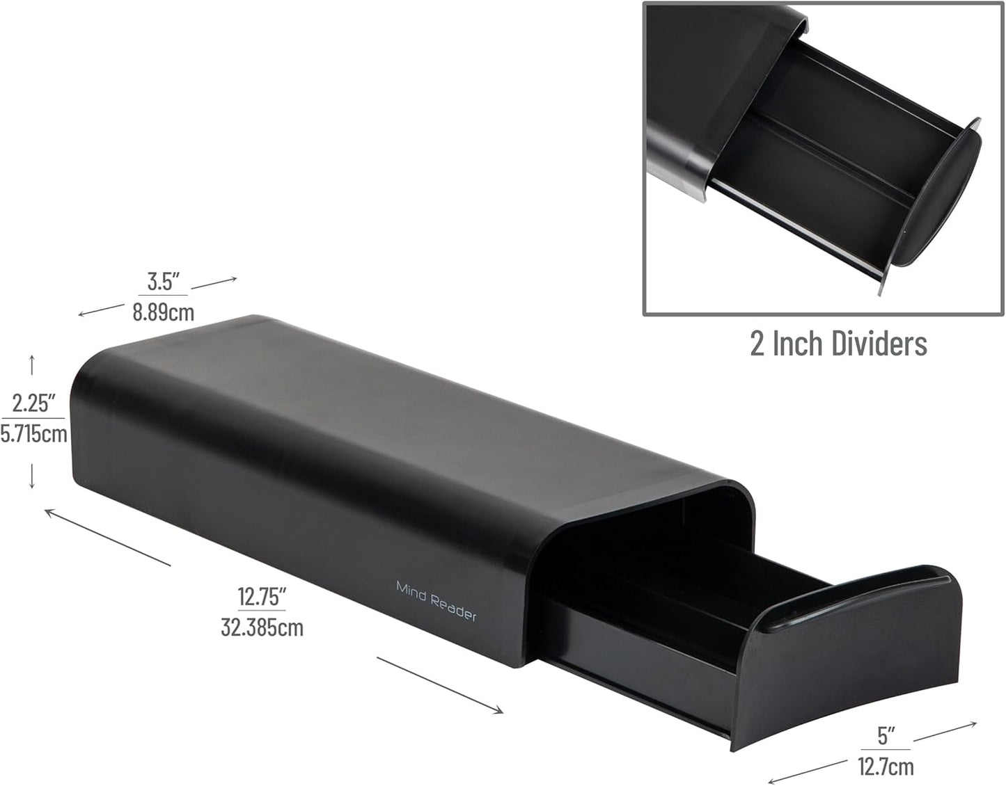 Mind Reader Anchor Collection, Single Serve Coffee Pod Drawer, 12-14 Coffee Pod Capacity, Countertop Organizer, Black