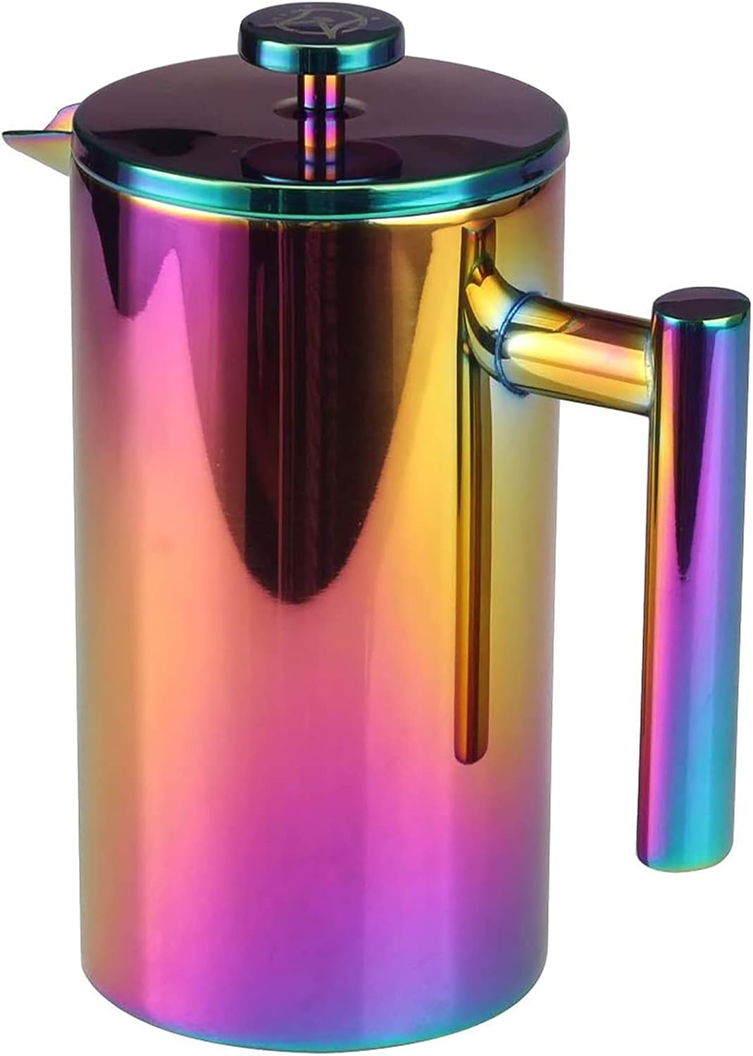 French Press Coffee Maker – Stainless Steel Coffee Maker Double Walled French Press Rainbow 34oz/1L