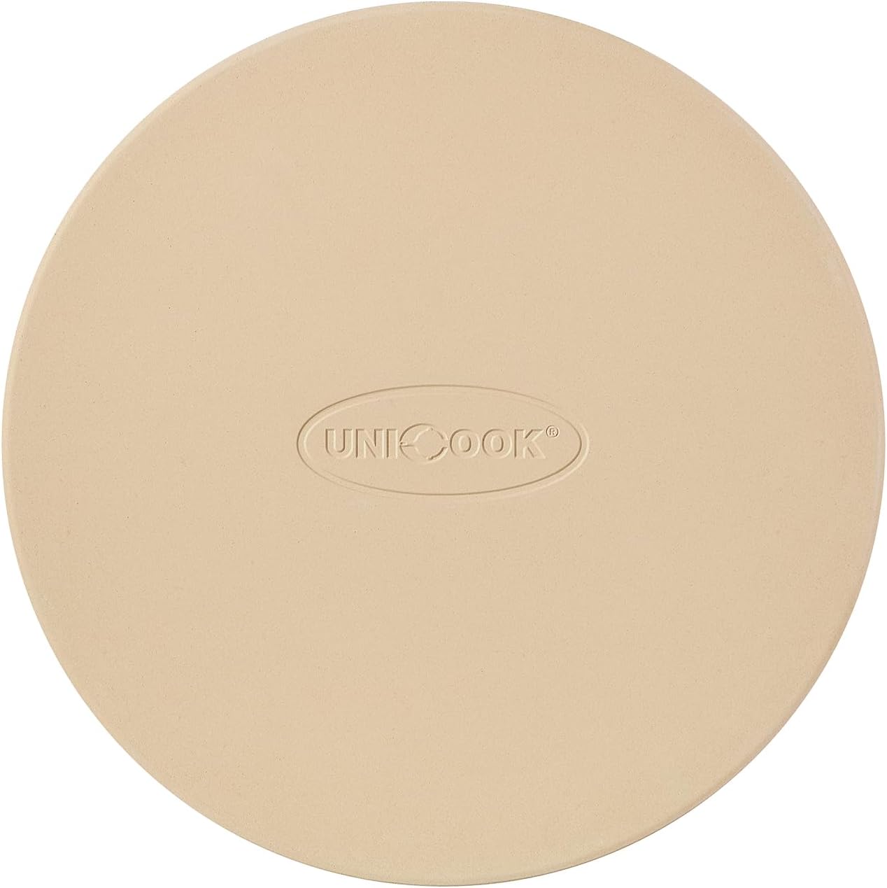 Unicook Small Pizza Stone 10.25 Inch for Oven and Grill, Round Baking Stone, Thermal Shock Resistant Cordierite Oven Pan with Plastic Dough Scraper, Ideal for Cooking Pizza, Bread