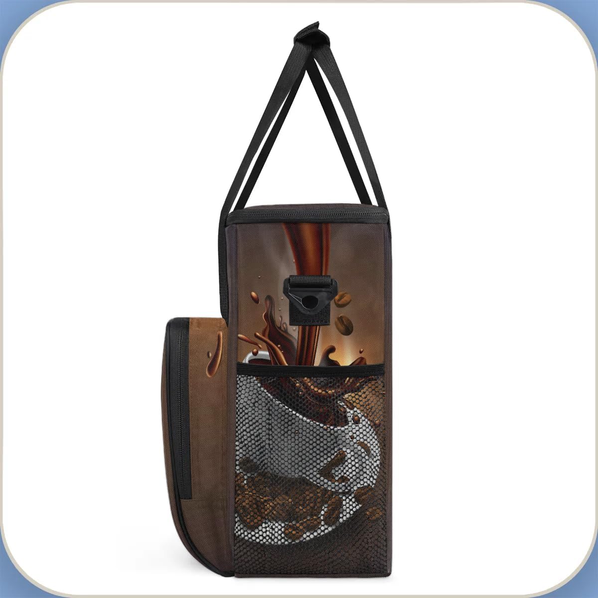 Coffee Beans Cup Coffee Maker Carring Bag Travel Carrying Storage Tote Bag Compatible with Keurig K-Mini or K-Mini Plus Portable Single Serve Coffee Brewer Case with Pockets for K-cup Pods