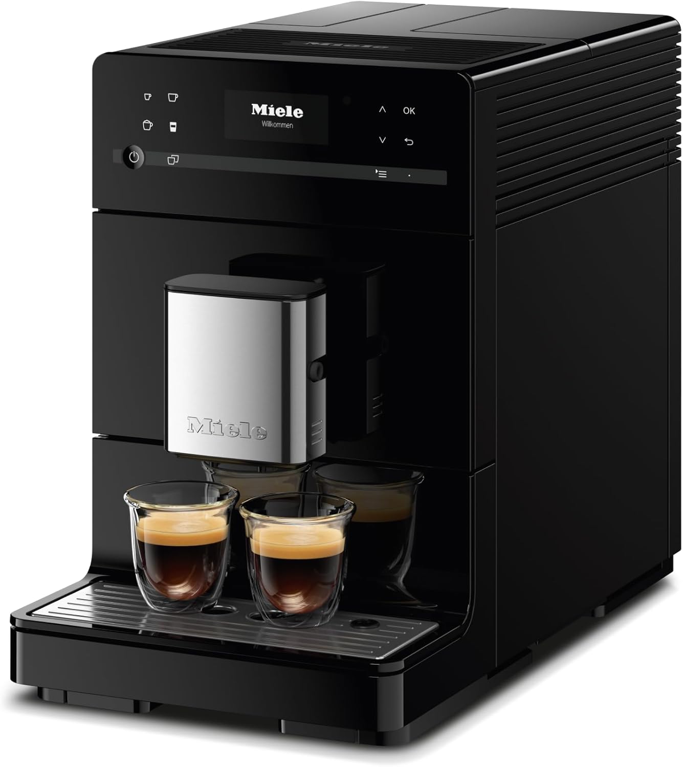 Miele CM 5300 Automatic Bean-to-Cup Coffee Maker - With OneTouch for Two, AromaticSystem, Individual Profile Settings, and Cleaning Programs, in Obsidian Black
