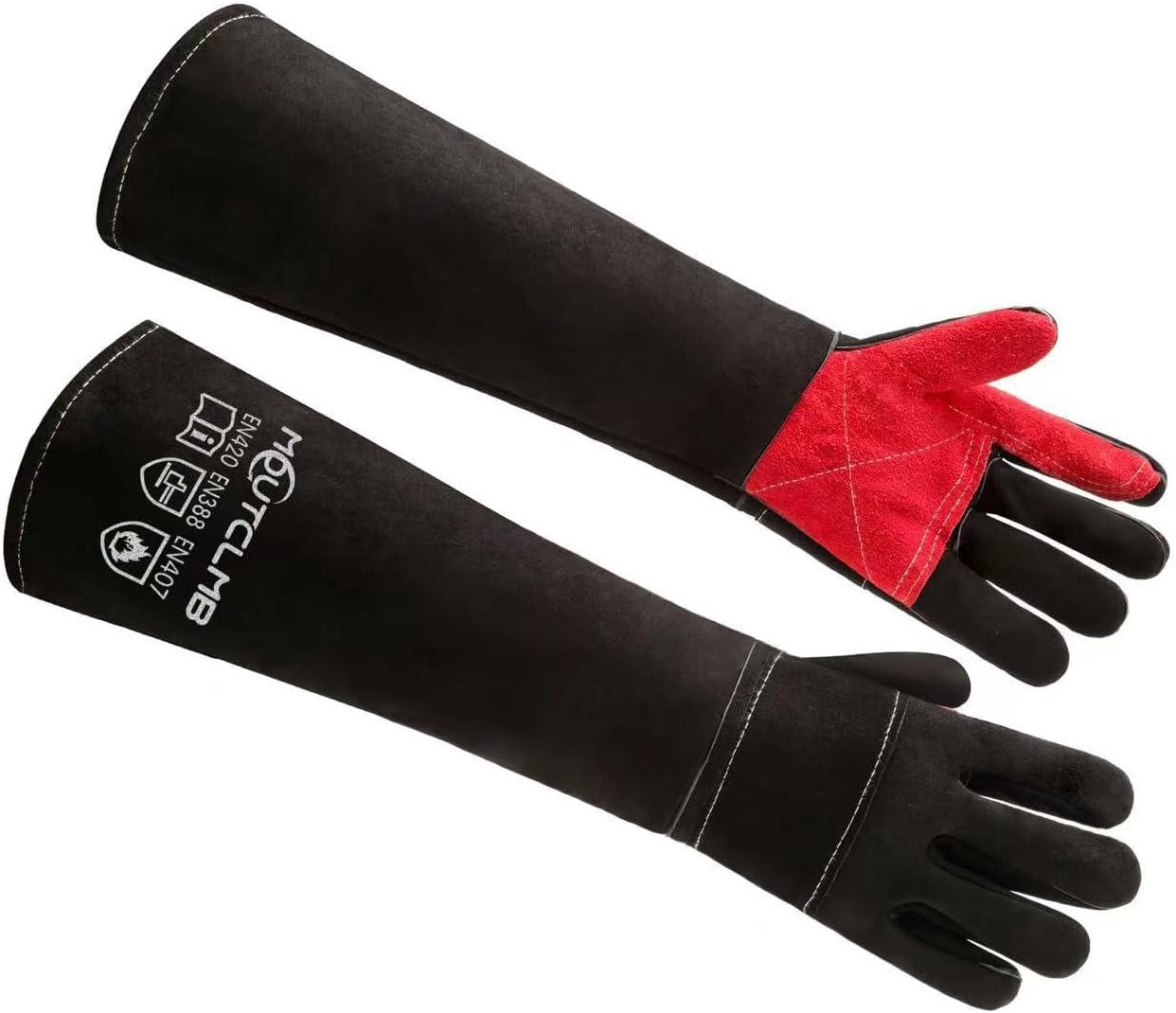 Long Welding Gloves 23.6 Inches 932℉,Heat/Fire Resistant Leather For Mig, Tig, Stick, Forge, BBQ, Grill, Fireplace
