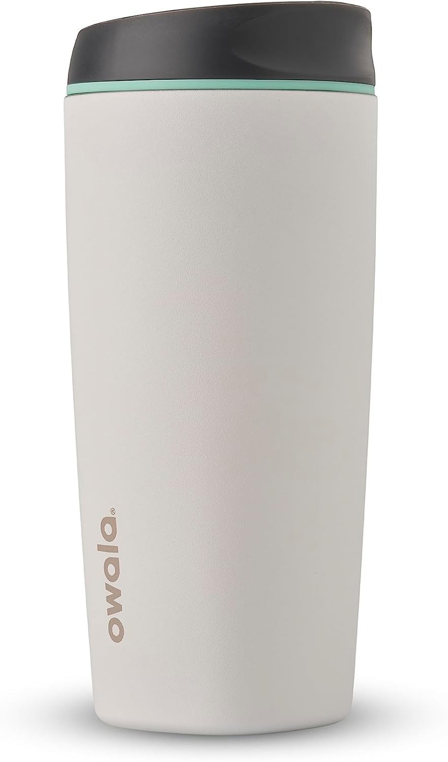 Owala SmoothSip Insulated Stainless Steel Coffee Tumbler, Reusable Iced Coffee Cup, Hot Coffee Travel Mug, BPA Free 20 oz, Gray (Cloudscape)