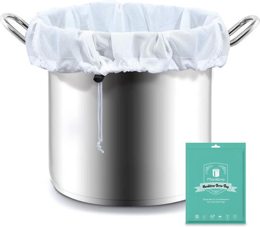 Brew Bags, 2pcs Brew In A Bag, Reusable Wine Straining Bag for Homebrewing, Fine Mesh Bag for Boiling, Durable Small Polyester Strainer Bag, 2 Pack of 16 X 18