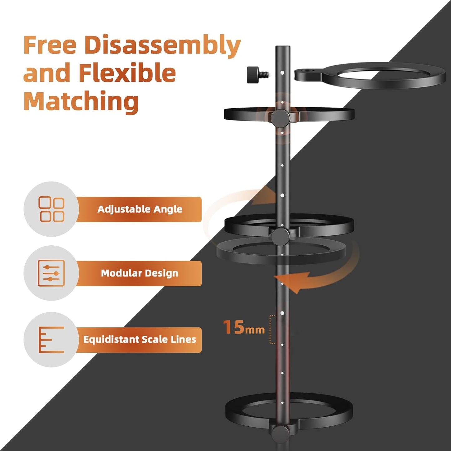 MHW-3BOMBER Magnetic Portafilter Basket Storage Stand, Espresso Filter Basket Holder Rack for 51/53/54/58mm Coffee Filter, Removable Espresso Display Bracket SR6106-OS