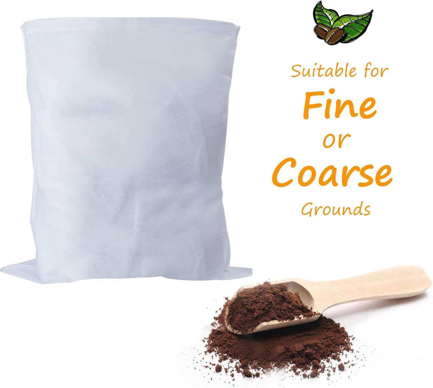 50 Pack Cold Brew Coffee Filters, 20" X 20" Commercial Cold Brew Filters, Filter Bag for Brew Up To 5 LBS Coffee, Fits 5 Gallon Buckets