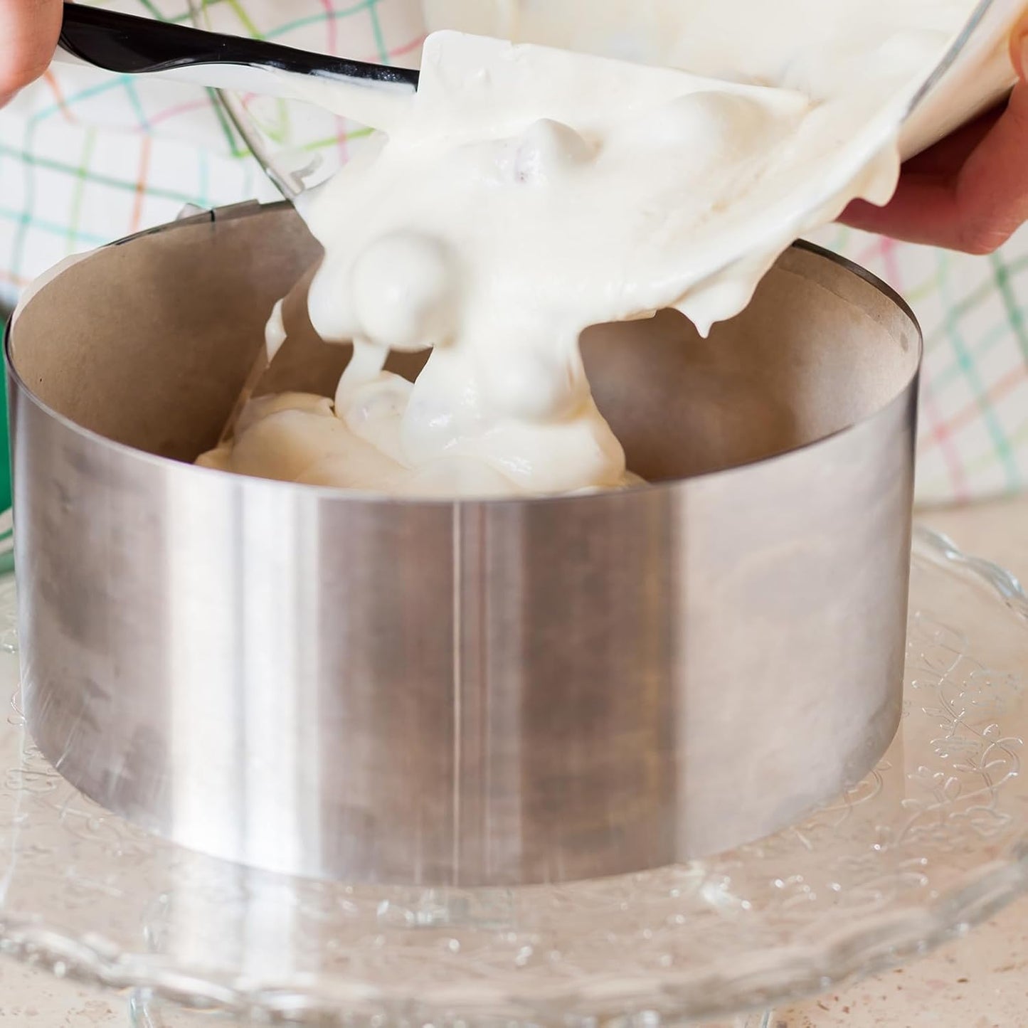 HARFINGTON Round Cake Ring 2 x 2 Inch Seamless Stainless Steel Pastry Mousse Dessert Ring Mirror Coating for Baking Cooking Making Tool