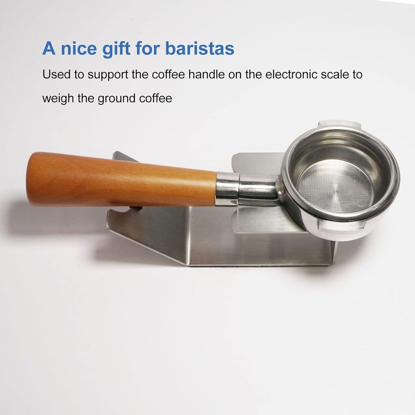 HEEPDD Universal Stainless Steel Portafilter Stand, Coffee Tamper Holder, Weighing Rack for 51mm, 53mm, 54mm, 58mm Bottomless Single Double Spout