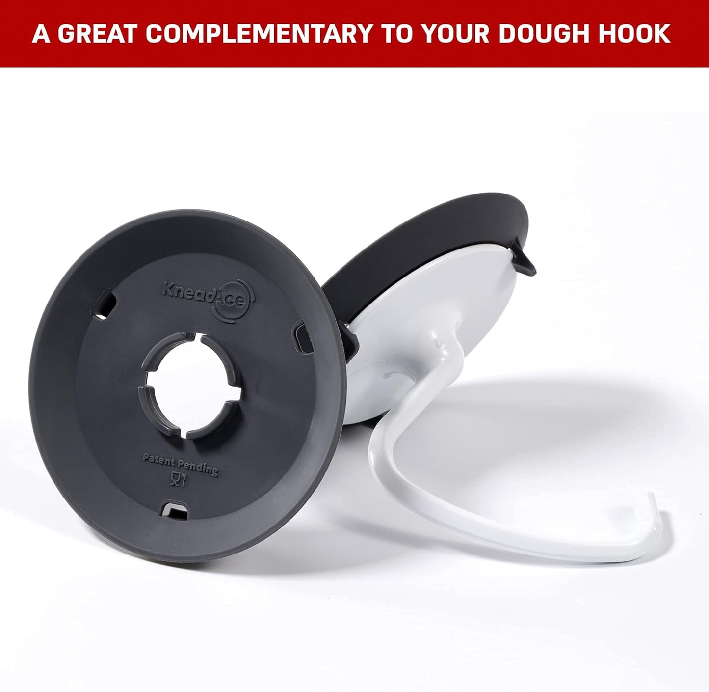 Dough Hook Shield For Kitchen Aid - Prevents Your Dough from Climbing Up and Clogging Up Your Mixer – Mess Free Mixer Accessory Compatible With KitchenAid C Shape Dough Hooks (Dark Grey)