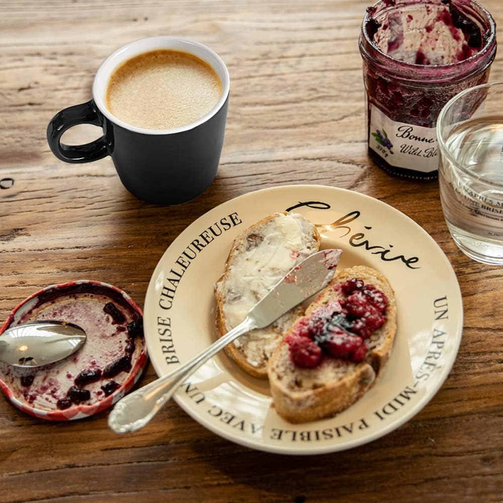 homEdge Mini Procelain Espresso Cup, 4 Ounces / 120 ml Tiny Ceramic Coffee Mugs Demitasse for Espresso, Tea- Set of 6, Black