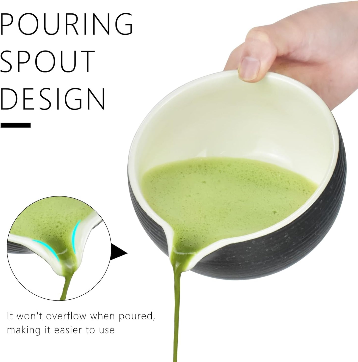 Artcome Bluestone Glaze Matcha Kit for Japanese Tea Ceremony, Bowl with Pouring Spout, Whisk, Tea Scoop, Matcha Powder Strainer, Matcha Tea Set For Making Usucha, Koicha and Matcha Latte (10 PCS)