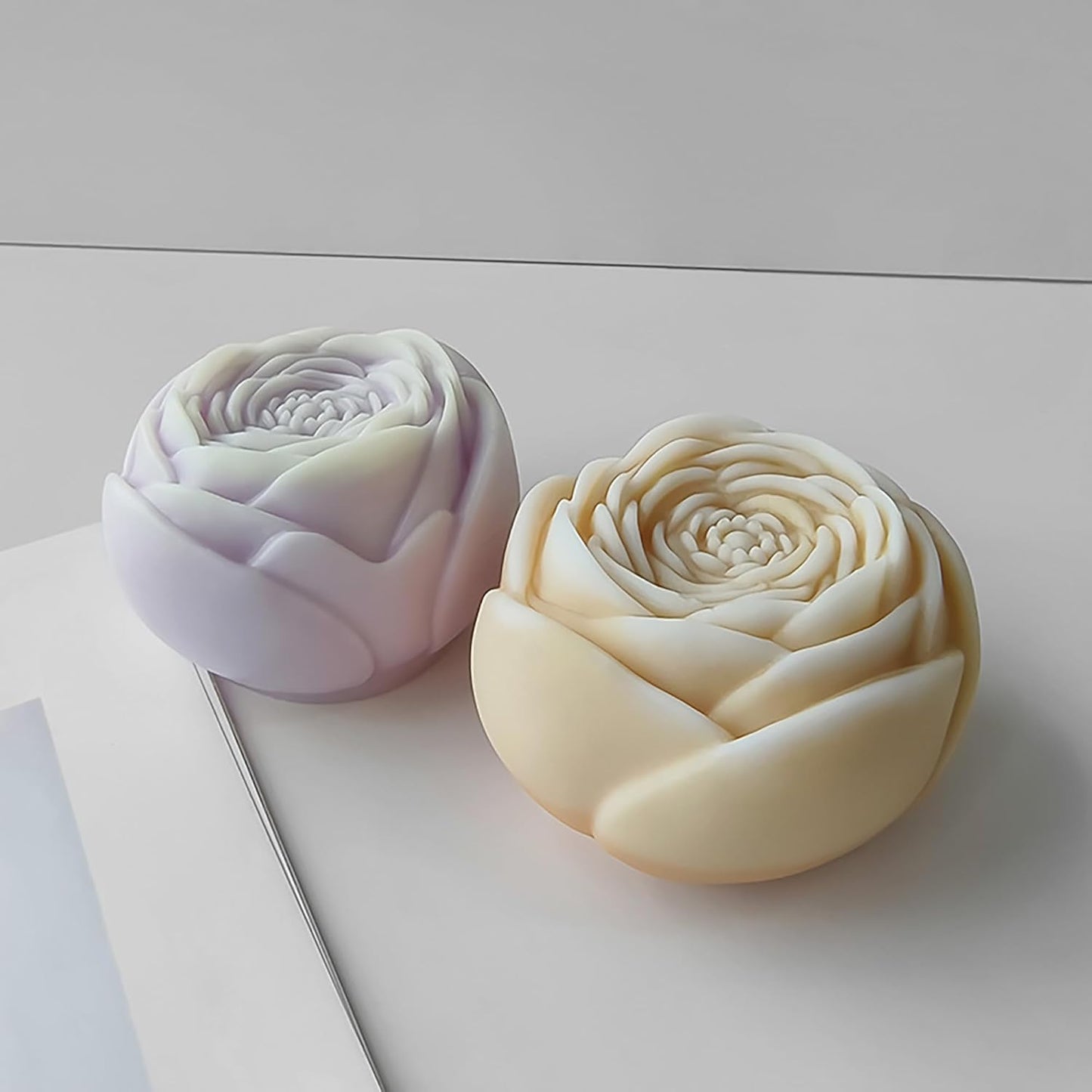 Rose Ball 3D Round Flower Peony Resin Casting Molds - Silicone Mold for Candle Making & Home Decor