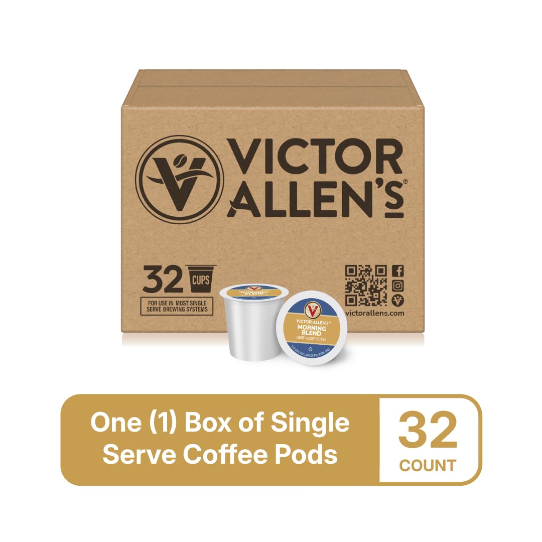 Victor Allen's Coffee Morning Blend, Light Roast, 32 Count, Single Serve Coffee Pods for Keurig K-Cup Brewers