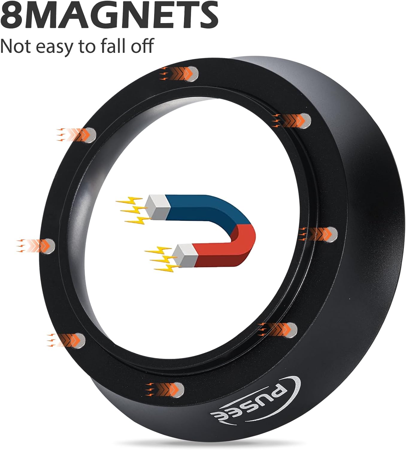 PUSEE 51mm Espresso Dosing Funnel & 51mm Puck Screen, Magnetic Coffee Dosing Ring Aluminum Metal,Reusable 1.7mm Thickness 150μm Espresso Puck Screen 316 Stainless Steel Fits 51mm Portafilter