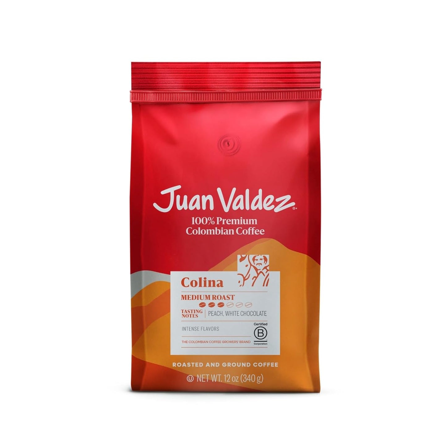 Juan Valdez Colina Ground Coffee, Balanced Roast 12 OZ - Premium Colombian Coffee - Unique “Caracolito” beans produce a coffee of balanced flavor (Pack of 2)