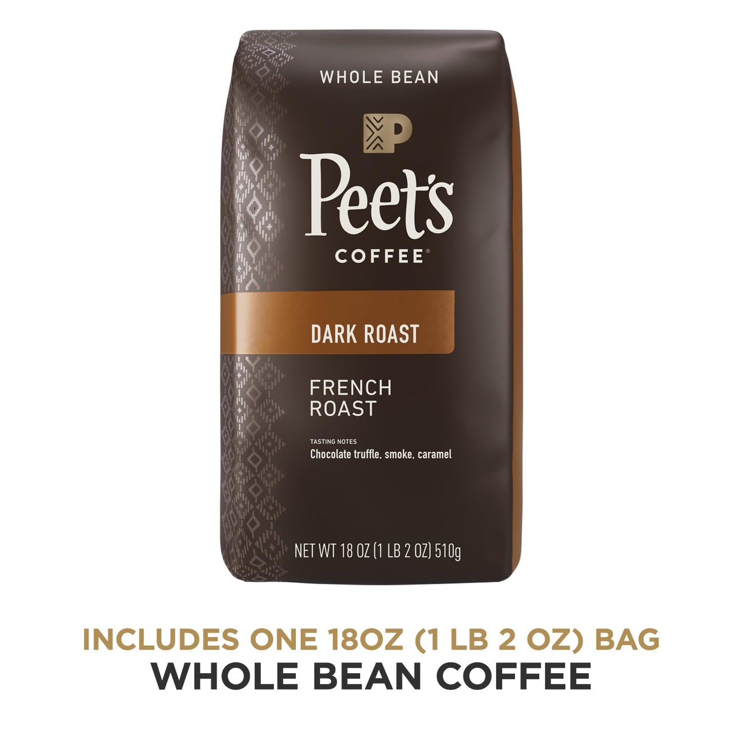 Peet's Coffee, Dark Roast Whole Bean Coffee - French Roast 36 Ounces (2 Bags of 18 Ounces)