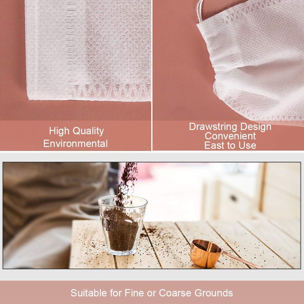 YQL Cold Brew Coffee Filter,50PCS 4x6 Inch No Mess Cold Brew Coffee Bags Disposable Mesh Brewing Bags Tea Filter Bag for Cold Brew Coffee or Tea