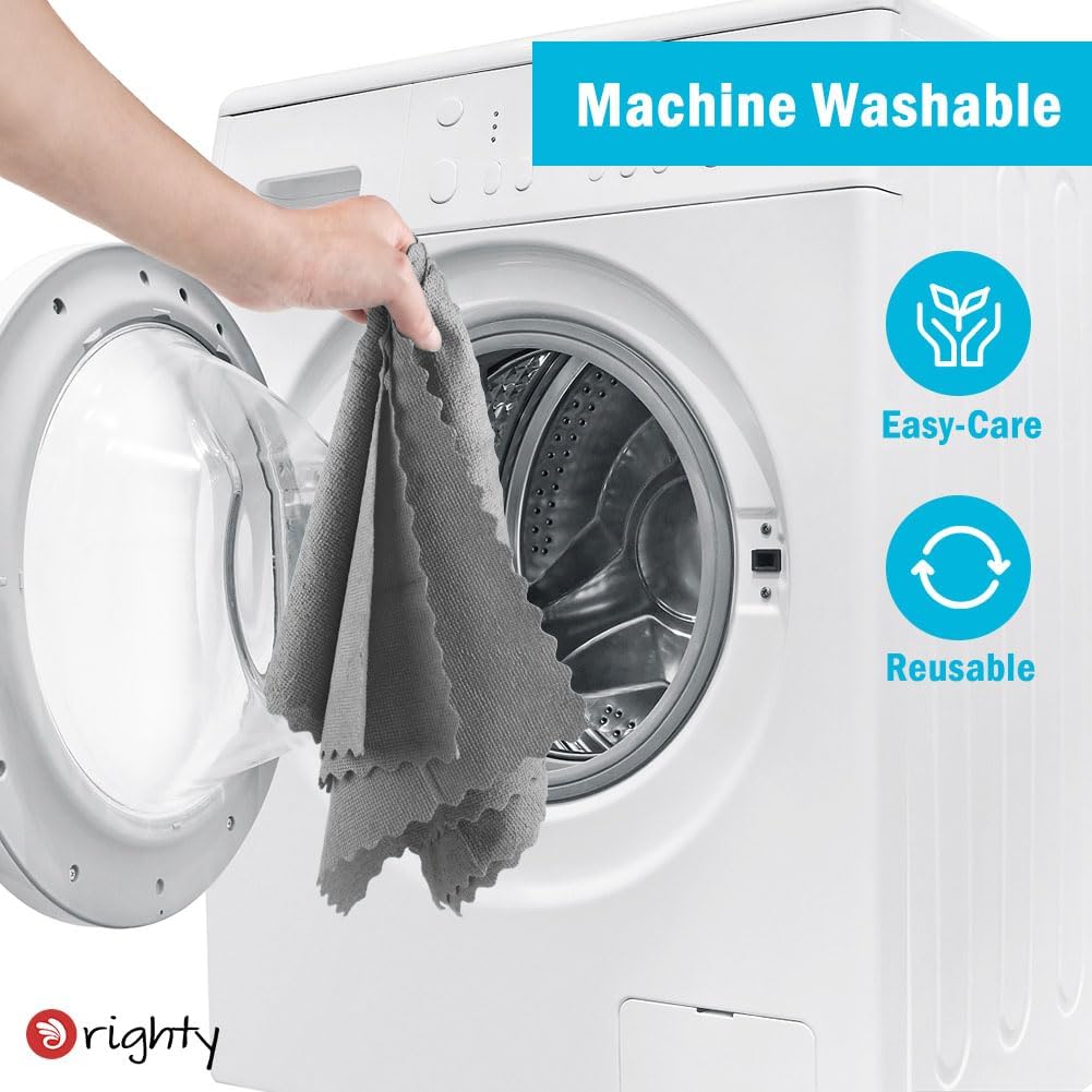 Orighty Grey Microfiber Cleaning Cloth, 150 Pack Highly Absorbent Cleaning Supplies, Lint Free Kitchen Towels Cleaning Rags, Microfiber Towels for Cars, House, Window, 12x12 inch