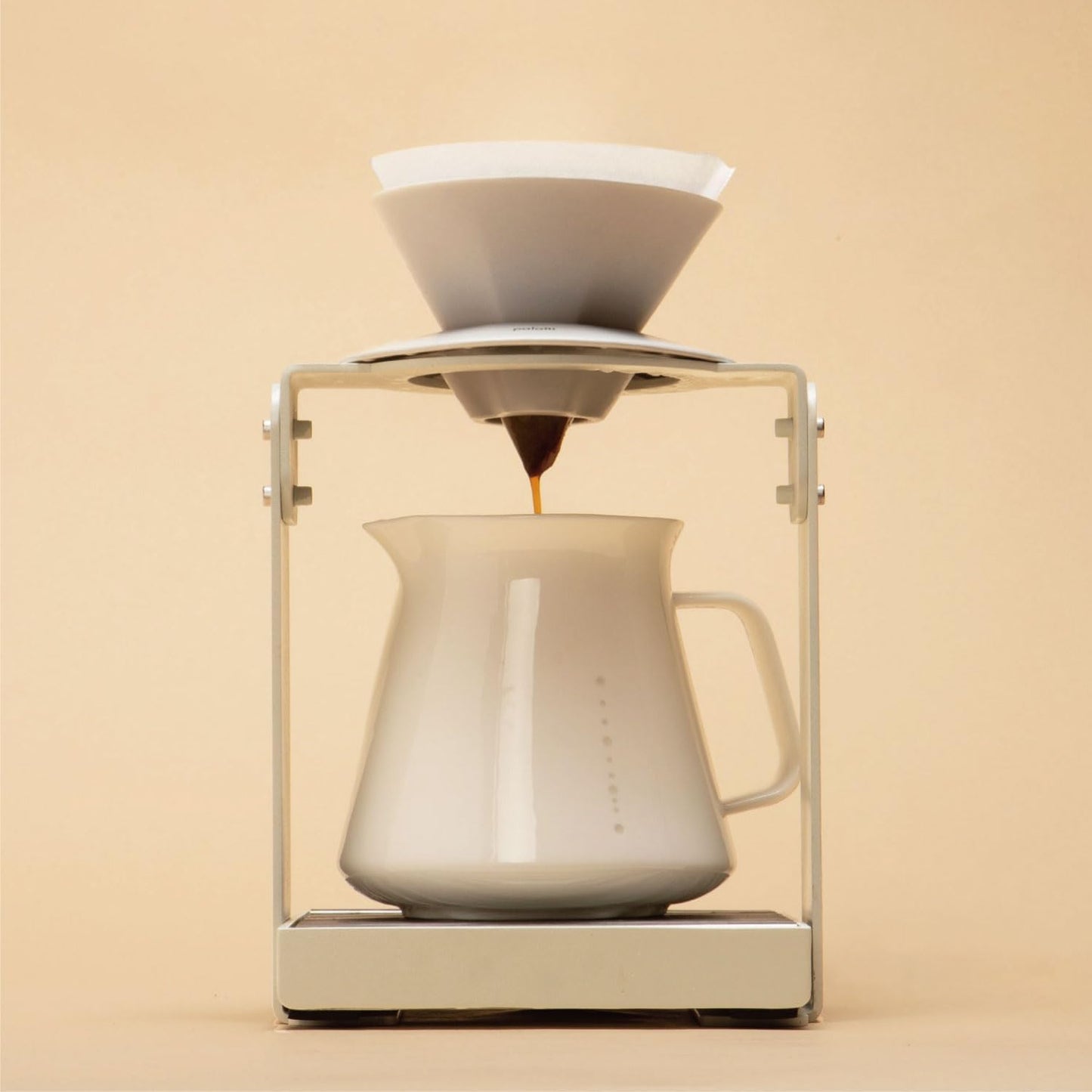 palatti Mist Porcelain Pour Over Coffee Dripper, Ceramic Pour Over Coffee Maker, Adapt to V60 Styles Cone Filters, Faster Flow Rate, Interchangeable Wall and Base, 1-4 cups