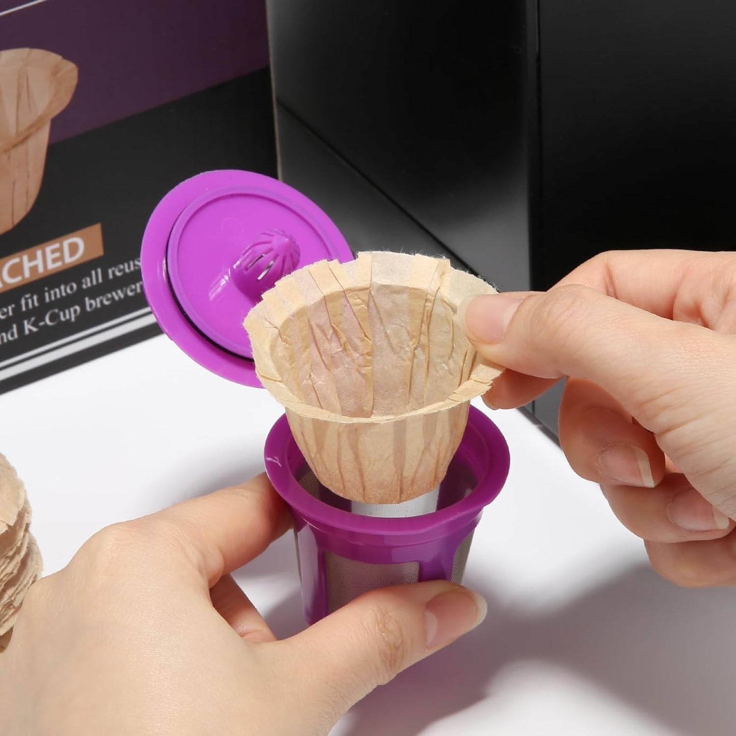 Pro Mael Disposable K Cup Filters - 720 Count, Coffee Filter Paper for Keurig Brewers Single Serve 1.0 and 2.0, Use with Reusable K Cup Pods, Natural Unbleached