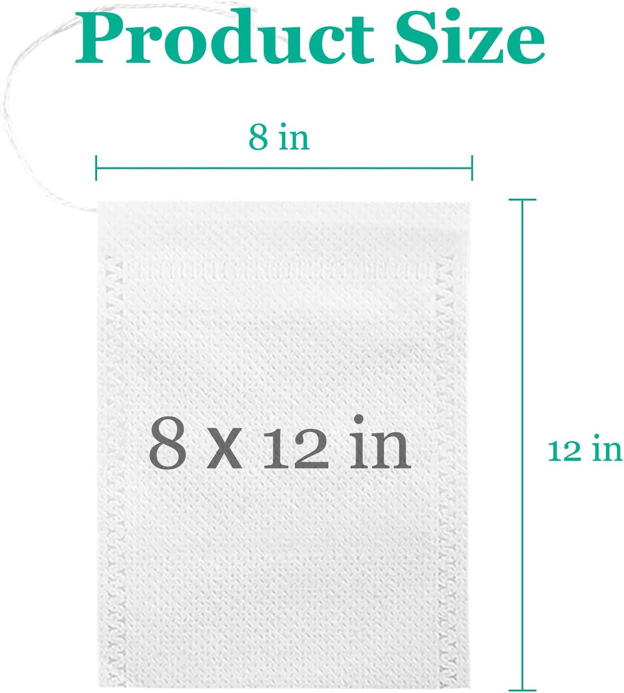 Yzurbu 100pcs 8''x12'' Cold Brew Coffee Bags, No Mess Disposable Filter Bag with Drawstring for Coffee Grounds & Ice Tea