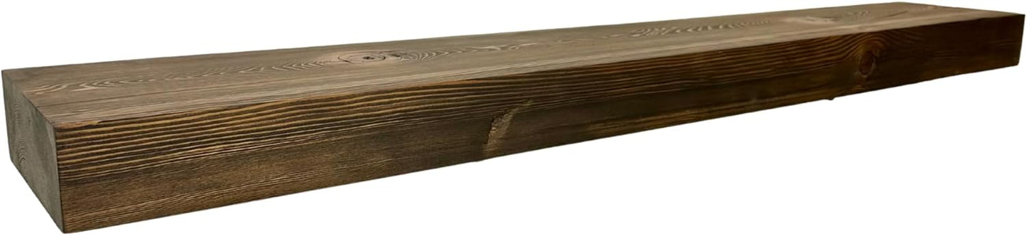Modern Timber Craft Reclaimed Wood Floating Wall Shelf | Solid Rustic American Barnwood, Floating Shelf Brackets | 2.75" Thickness | 30" L x 5" D, Jacobean, Planed and Sanded, 3 Pack