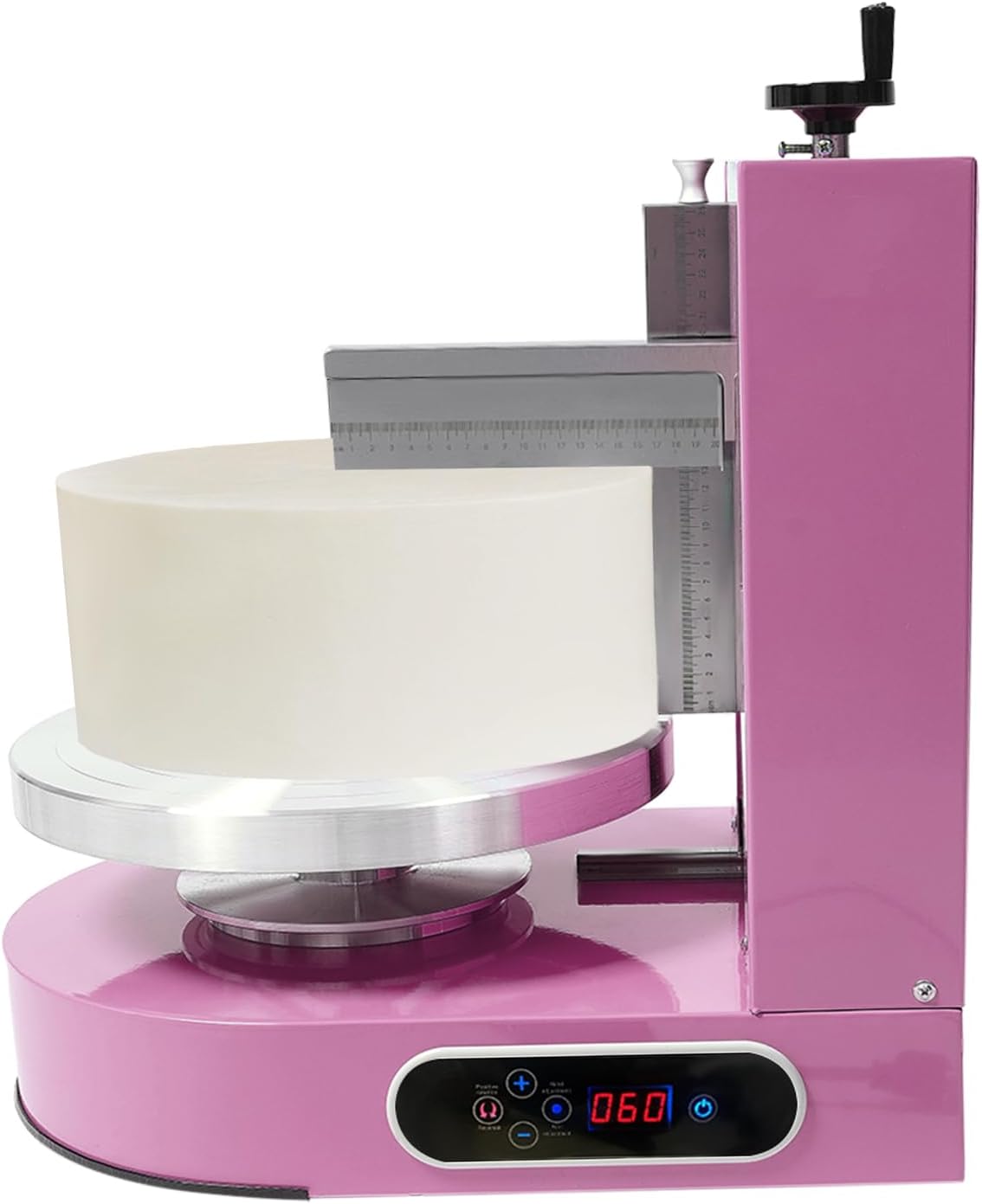 Cake Decorating Machine, 200W Cake Cream Spreading Machine 60-320rpm Rotating Speed Automatic Cake Cream Spreading Machine with LCD Display for 4-12 inch Cakes (Pink)