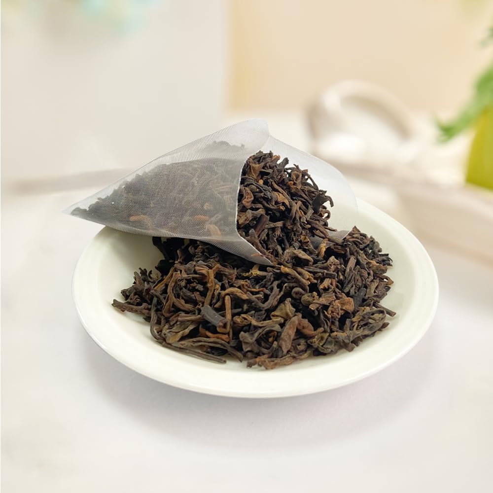 XIEJINJI Premium Puerh Tea - Eco-Conscious Black Tea Bags - Resealable Bag - Fully Fermented Tea Buds with Aged Aroma - Rich & Smooth - 40 * 3.2g