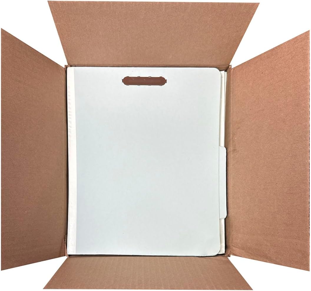 Amazon Basics Sturdy 10-Pack Letter Size Pressboard Classification File Folders with Fasteners, Dividers, 2” Expansion, 11.97 x 10.55 inch, Green