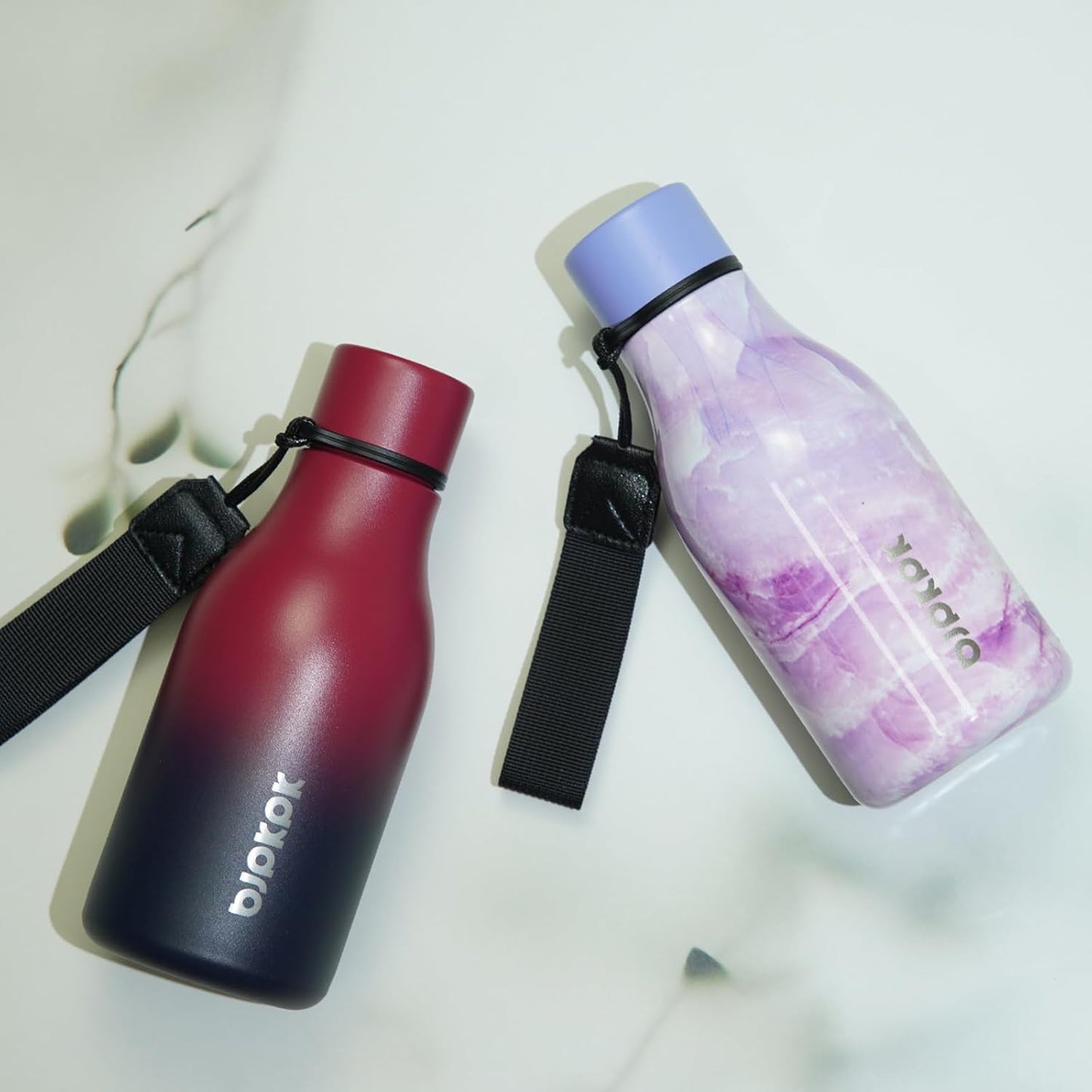 BJPKPK Insulated Water Bottles, 12oz Stainless Steel Metal Water Bottle with Strap, BPA Free Leak Proof Thermos, Mugs, Flasks, Reusable Water Bottle for Sports & Travel, Dawn