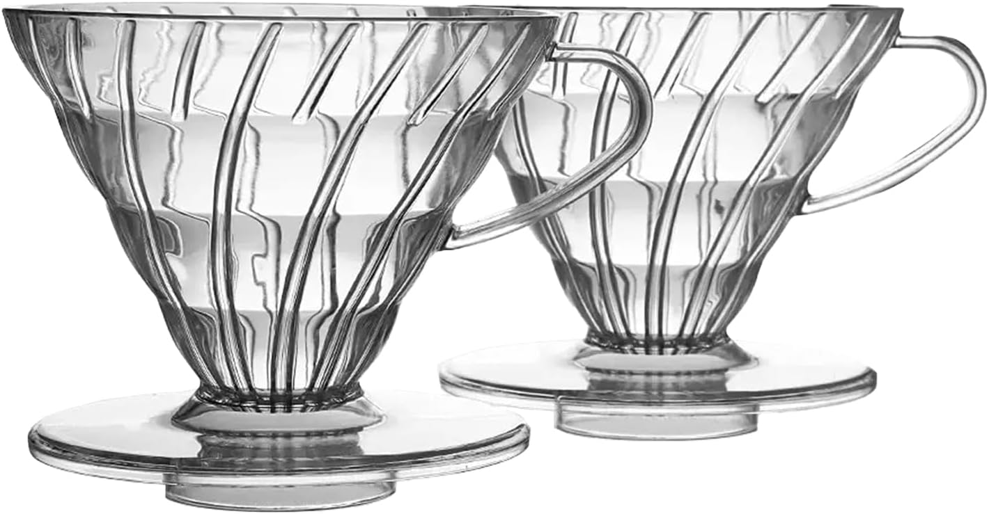 Pour Over Coffee Maker, Single Cup Coffee Dripper, Manual Porcelain Slow Brewing Accessories for Travel, Camping, Office, Home, Cafe, Coffee Gifts (Clear, Large)