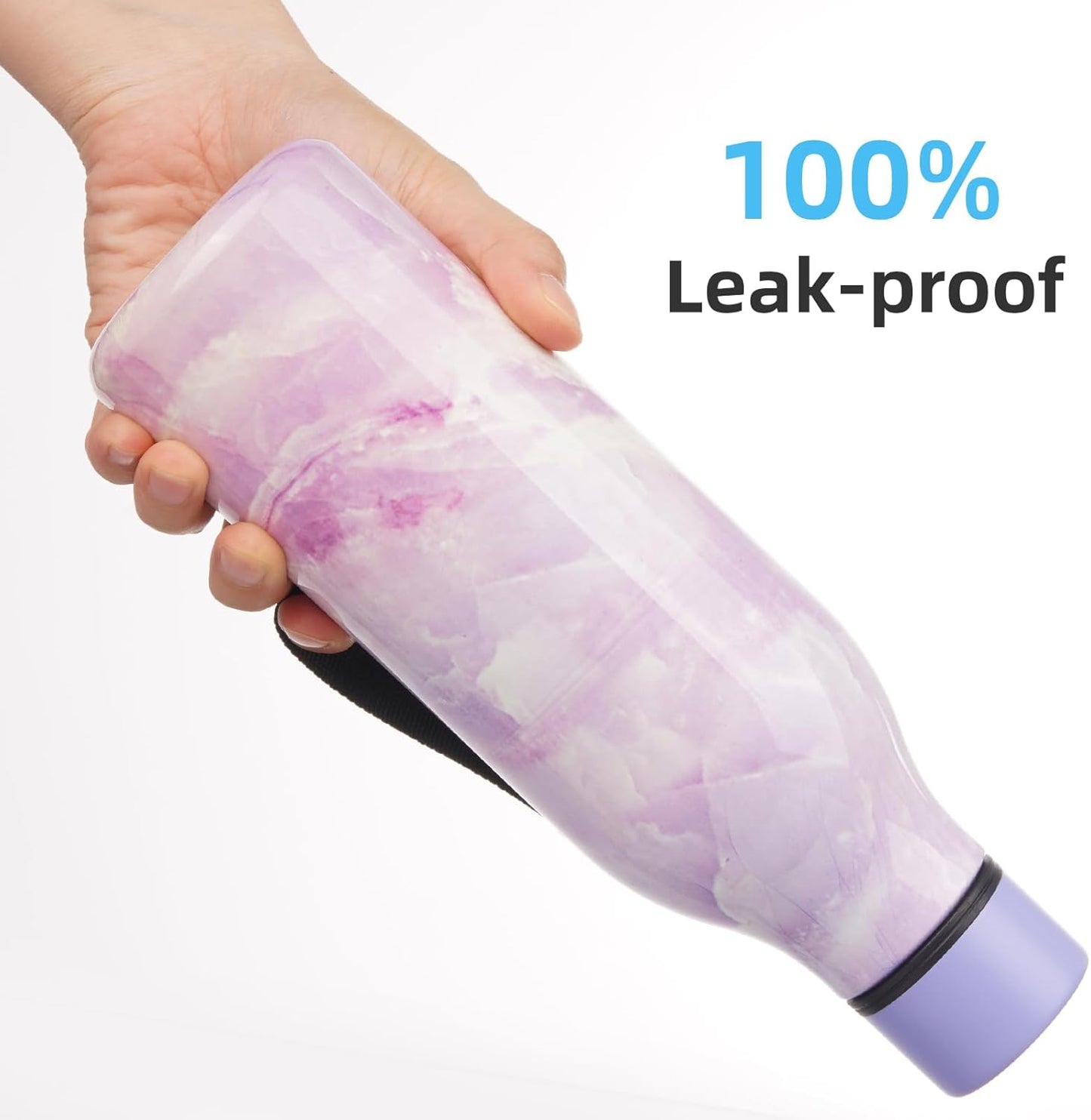 Insulated Water Bottle with Strap,18 oz Double Wall Stainless Steel Vacuum Bottles Metal Water Flask,Dawn