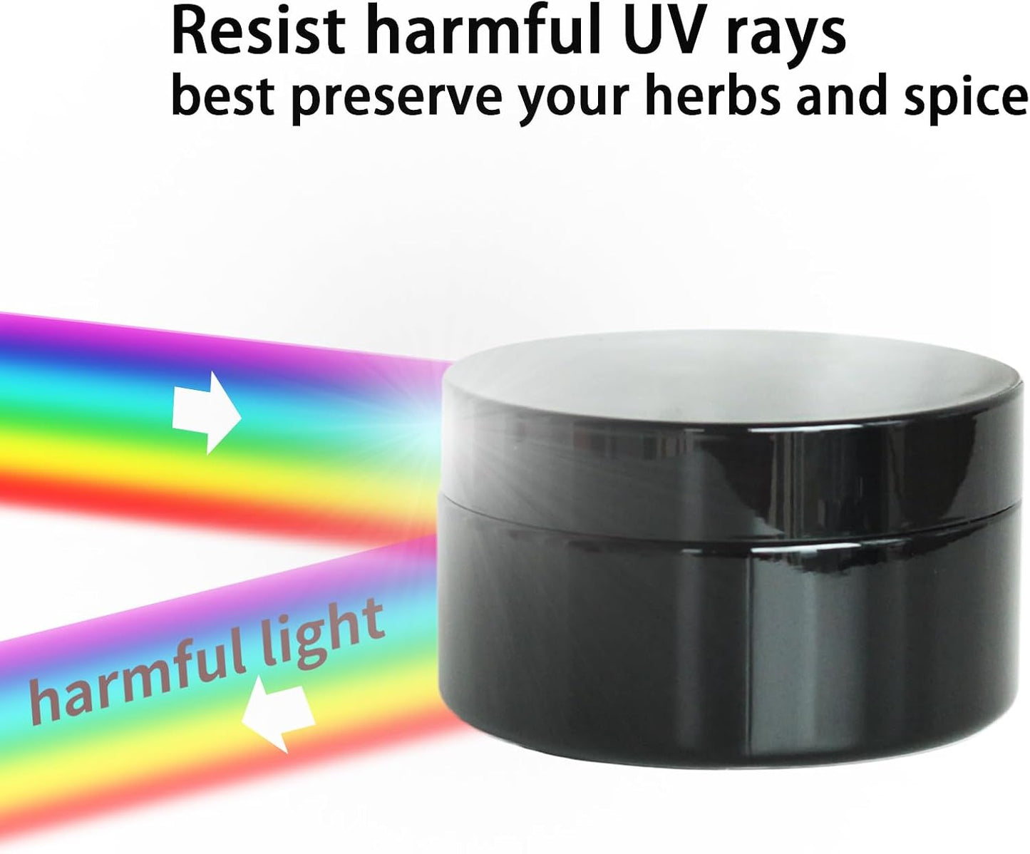 Black Glass Storage Jar 100ml Wide Mouth Airtight UV Protection Container for Spice Coffee