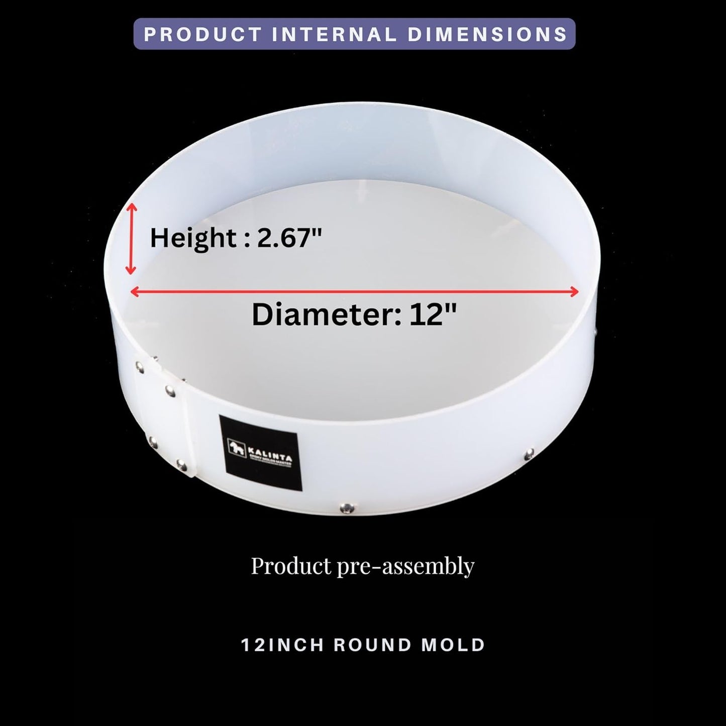 Resin Mold Large Round Deep -Kalinta 30inch Reusable Epoxy Round Molds for Resin Clock, Serving Tray Board, End Table，Floral Preservation Bouquet